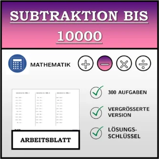 Arbeitsblatt: Subtraktion bis 10000