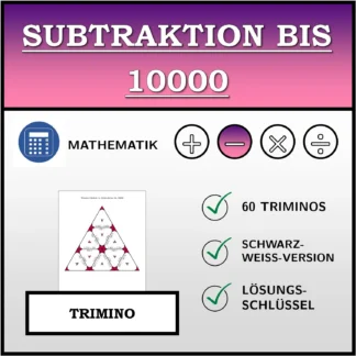 Trimino: Subtraktion bis 10000