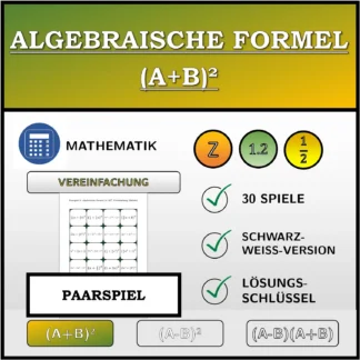Paarspiel: Algebraische Formel (A+B)², Vereinfachung (Brüche)