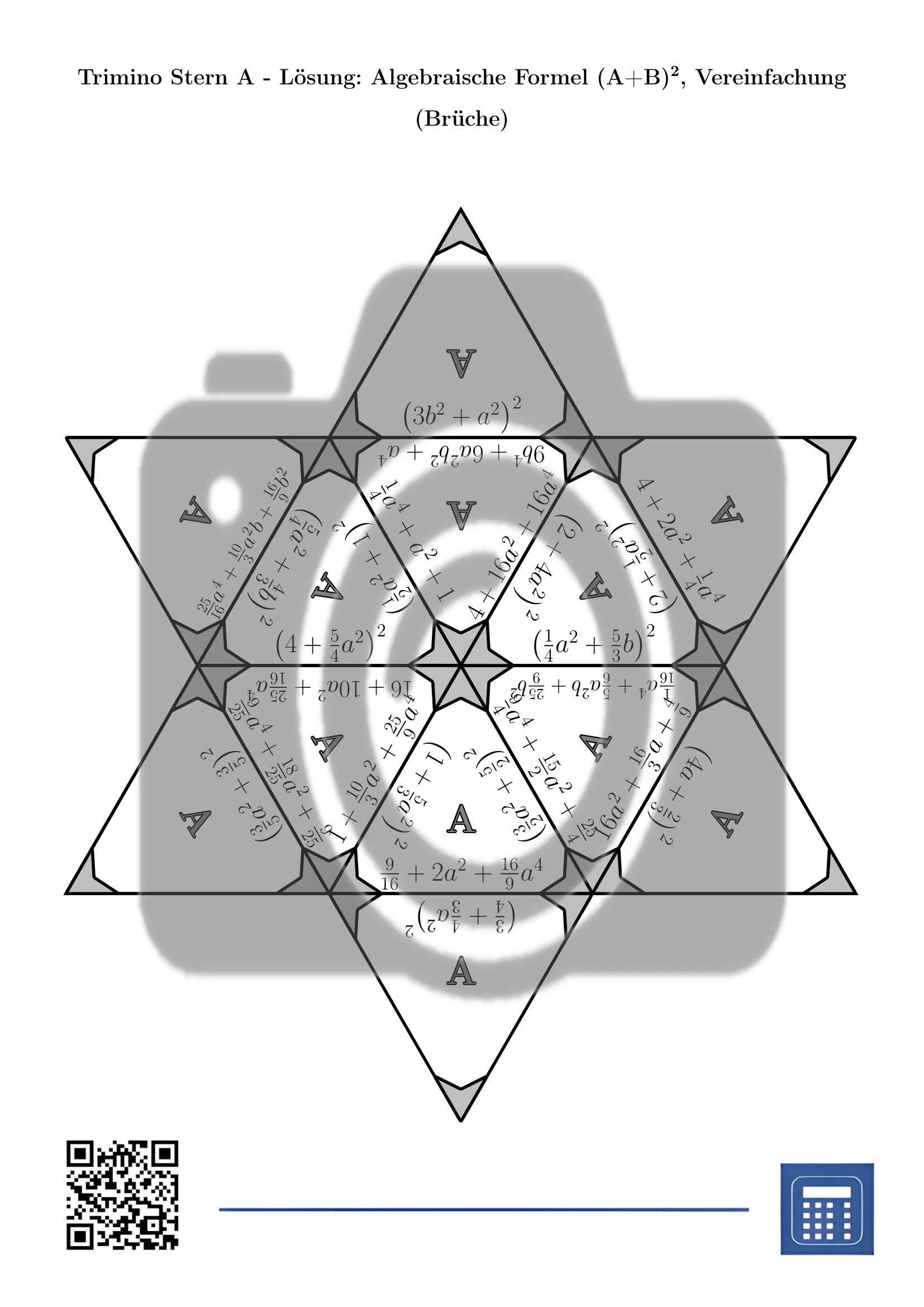 Trimino: Algebraische Formel (A+B)², Vereinfachung (Brüche) – Bild 7