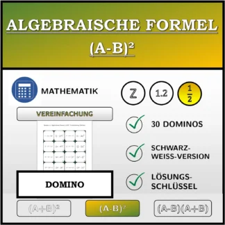Domino: Algebraische Formel (A-B)², Vereinfachung (Brüche)