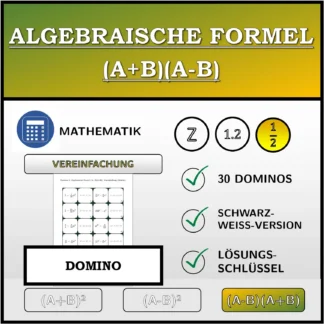 Domino: Algebraische Formel (A+B)(A-B), Vereinfachung (Brüche)