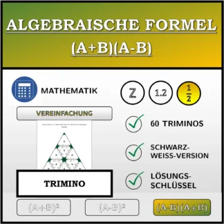 Trimino: Algebraische Formel (A+B)(A-B), Vereinfachung (Brüche)
