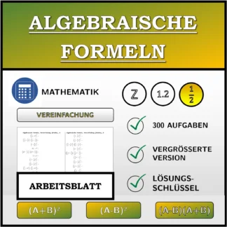 Arbeitsblatt: Algebraische Formeln, Vereinfachung (Brüche)