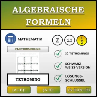 Tetromino: Algebraische Formeln, Zerlegung (Brüche)