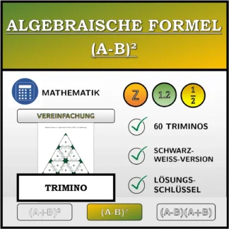 Trimino: Algebraische Formel (A-B)², Vereinfachung