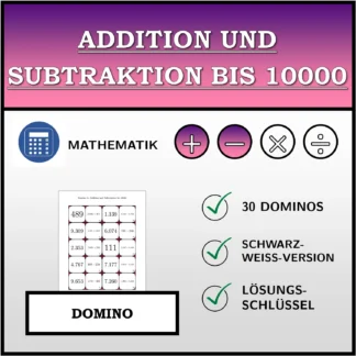 Domino: Addition und Subtraktion bis 10000