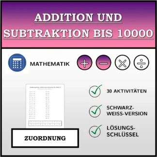 Zuordnungsübung: Addition und Subtraktion bis 10000