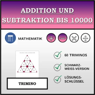 Trimino: Addition und Subtraktion bis 10000