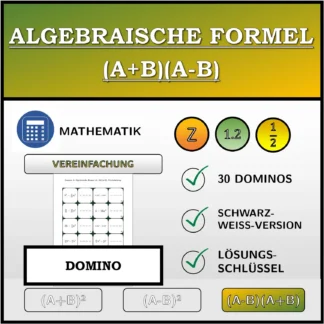 Domino: Algebraische Formel (A+B)(A-B), Vereinfachung