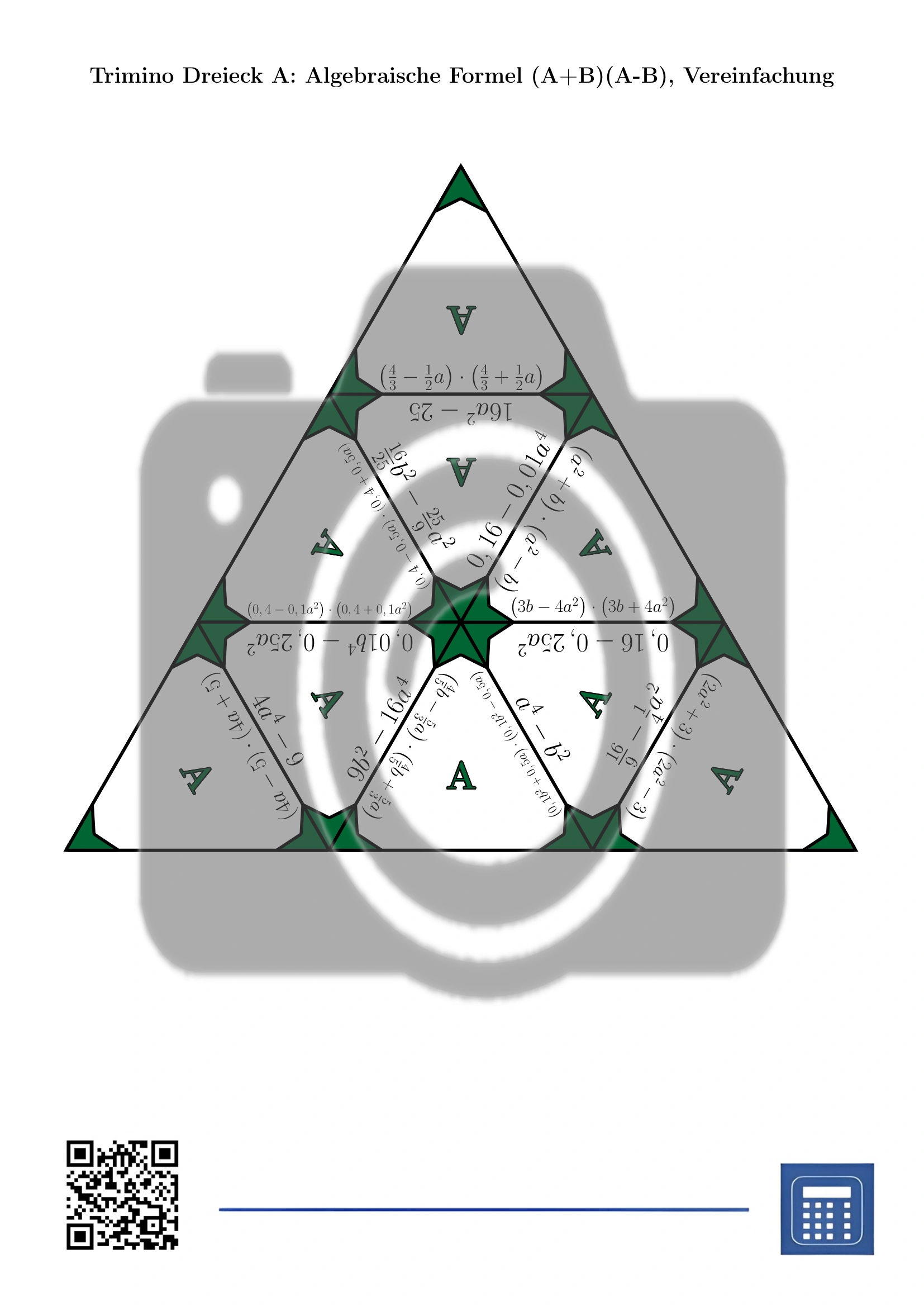 Trimino: Algebraische Formel (A+B)(A-B), Vereinfachung – Bild 2