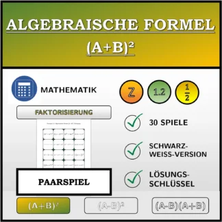 Paarspiel: Algebraische Formel (A+B)², Zerlegung