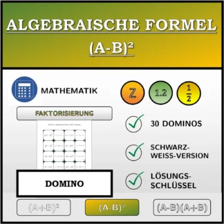 Domino: Algebraische Formel (A-B)², Zerlegung
