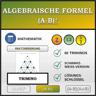 Trimino: Algebraische Formel (A-B)², Zerlegung