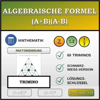 Trimino: Algebraische Formel (A+B)(A-B), Zerlegung