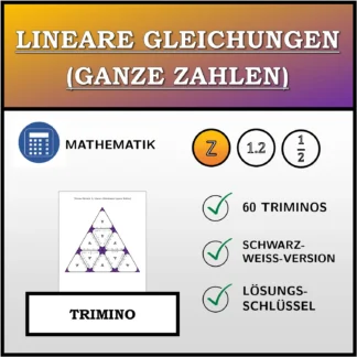 Trimino: Lineare Gleichungen (ganze Zahlen)