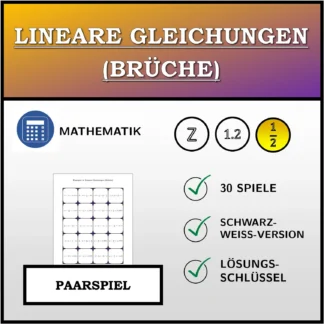 Paarspiel: Lineare Gleichungen (Brüche)