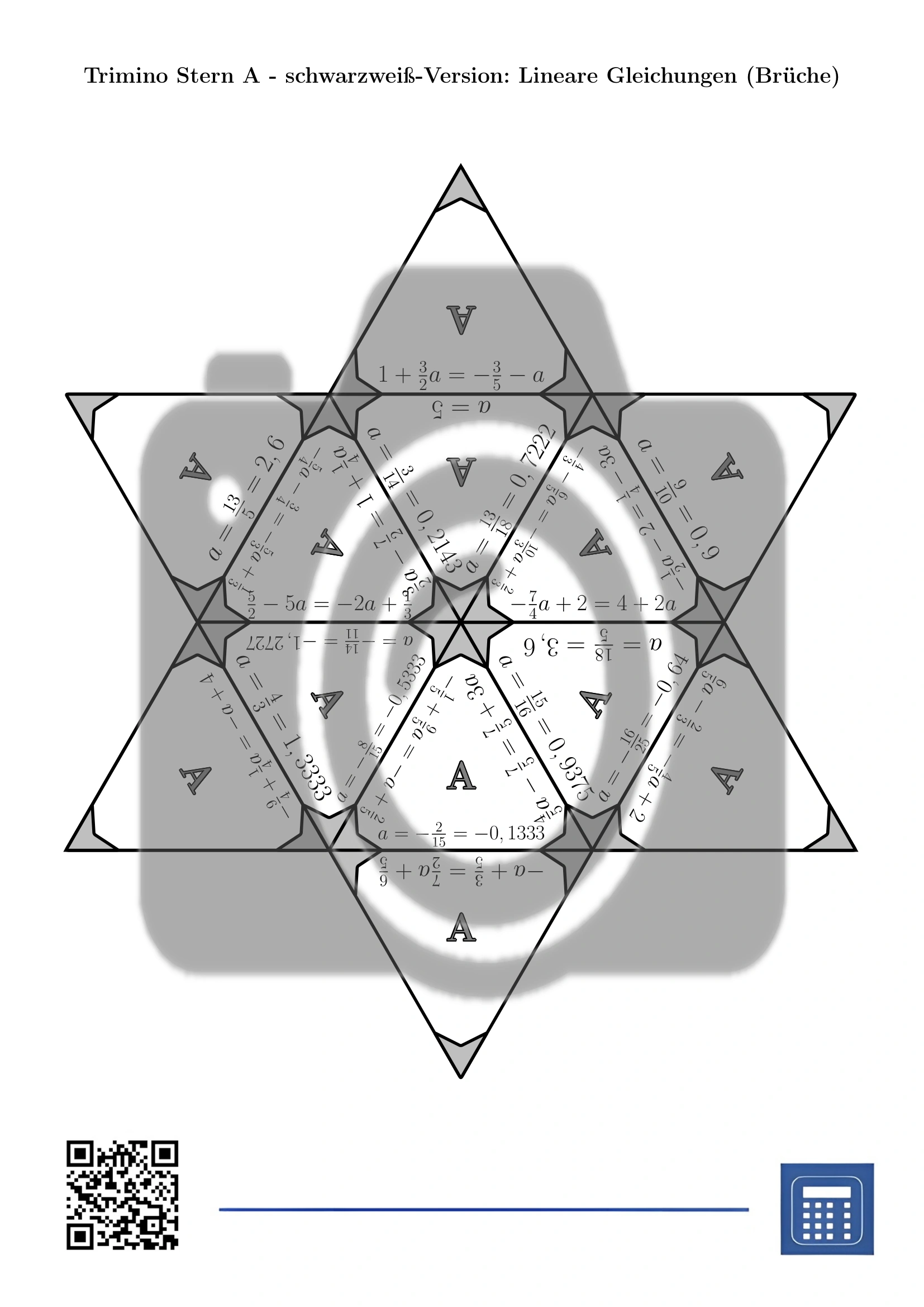 Trimino: Lineare Gleichungen (Brüche) – Bild 5
