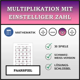 Paarspiel: Multiplikation mit einstelliger Zahl