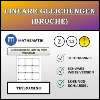 Tetromino: Lineare Gleichungen (Brüche), verschiedene Lösungsarten