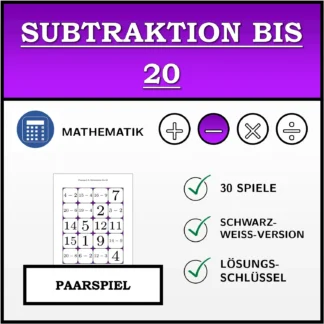 Paarspiel: Subtraktion bis 20