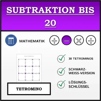 Tetromino: Subtraktion bis 20