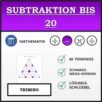 Trimino: Subtraktion bis 20