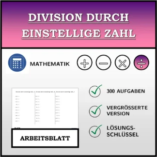 Arbeitsblatt: Division durch einstellige Zahl