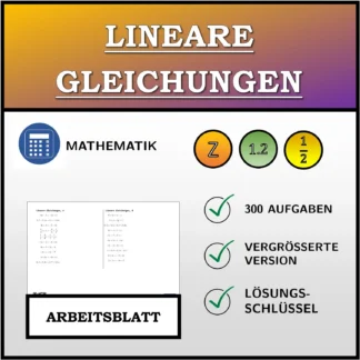 Arbeitsblatt: Lineare Gleichungen