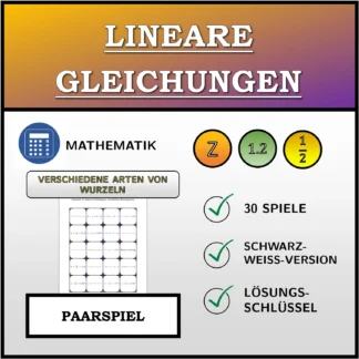Paarspiel: Lineare Gleichungen, verschiedene Lösungsarten