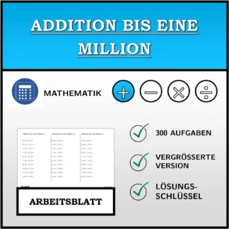 Arbeitsblatt: Addition bis eine Million