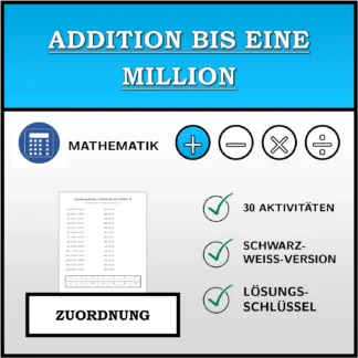 Zuordnungsübung: Addition bis eine Million