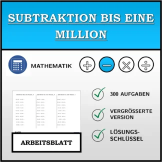 Arbeitsblatt: Subtraktion bis eine Million