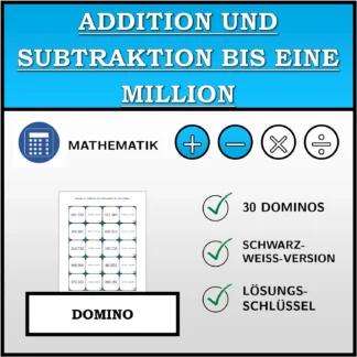 Domino: Addition und Subtraktion bis eine Million