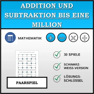 Paarspiel: Addition und Subtraktion bis eine Million