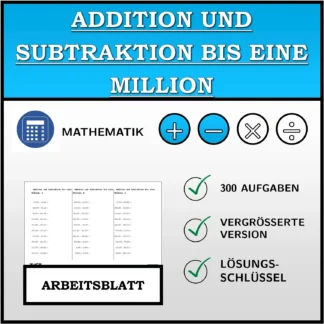 Arbeitsblatt: Addition und Subtraktion bis eine Million