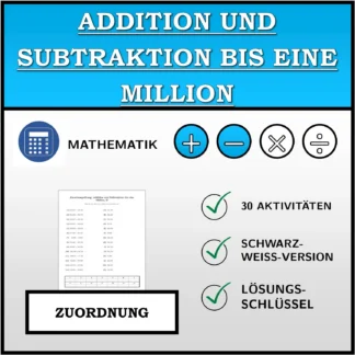 Zuordnungsübung: Addition und Subtraktion bis eine Million