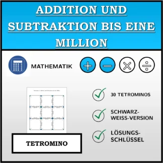 Tetromino: Addition und Subtraktion bis eine Million