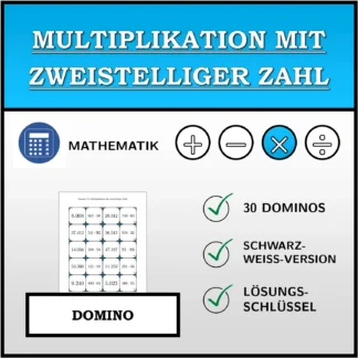 Domino: Multiplikation mit zweistelliger Zahl