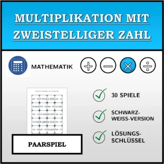 Paarspiel: Multiplikation mit zweistelliger Zahl