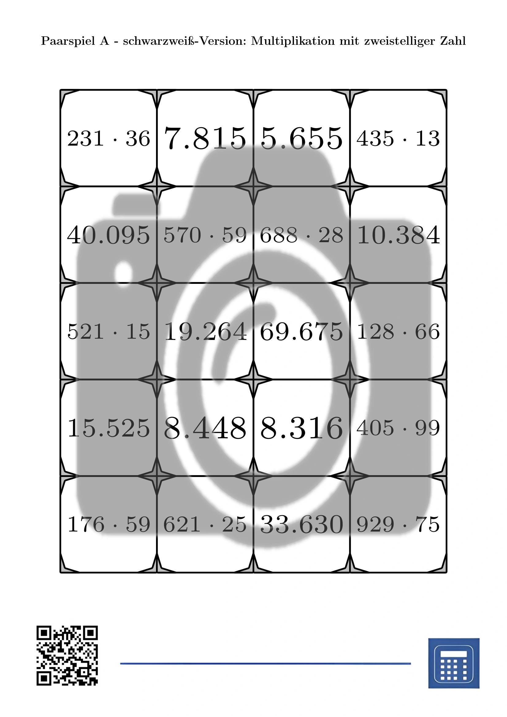 Paarspiel: Multiplikation mit zweistelliger Zahl – Bild 3