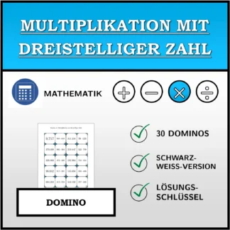 Domino: Multiplikation mit dreistelliger Zahl