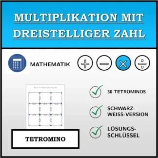 Tetromino: Multiplikation mit dreistelliger Zahl