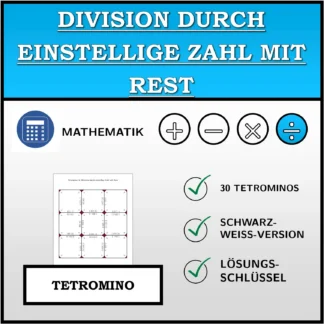Tetromino: Division durch einstellige Zahl mit Rest