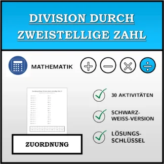 Zuordnungsübung: Division durch zweistellige Zahl