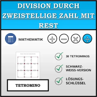 Tetromino: Division durch zweistellige Zahl mit Rest