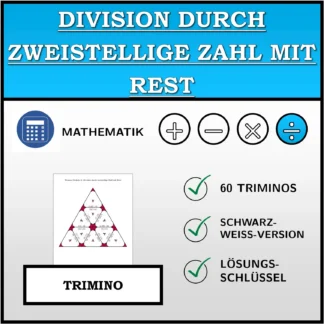 Trimino: Division durch zweistellige Zahl mit Rest