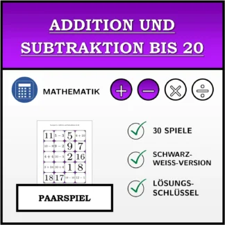 Paarspiel: Addition und Subtraktion bis 20