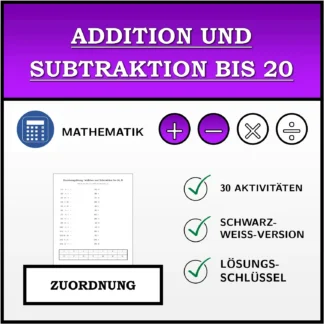 Zuordnungsübung: Addition und Subtraktion bis 20