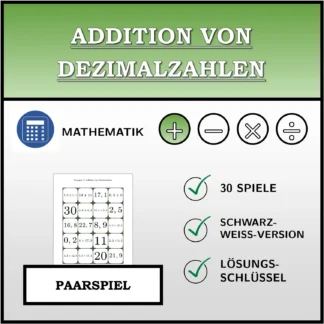 Paarspiel: Addition von Dezimalzahlen